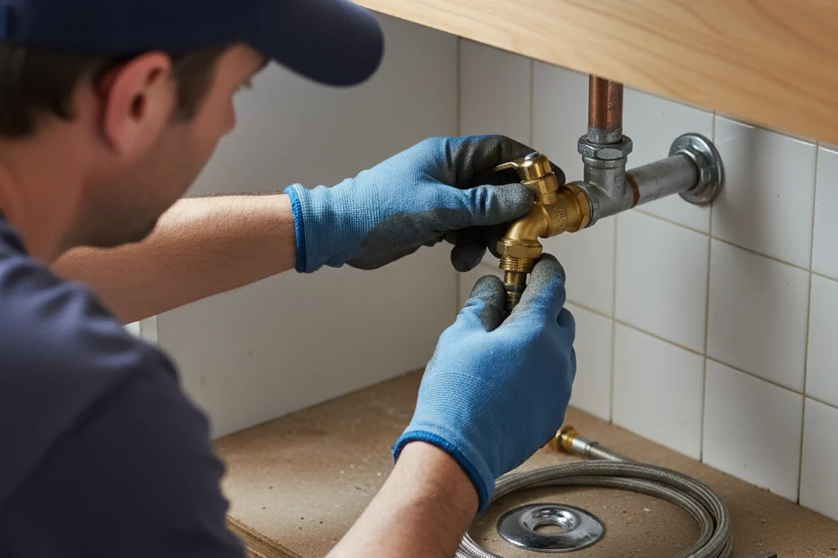 Shutoff valve and fitting work during Emergency Plumbing in Becket